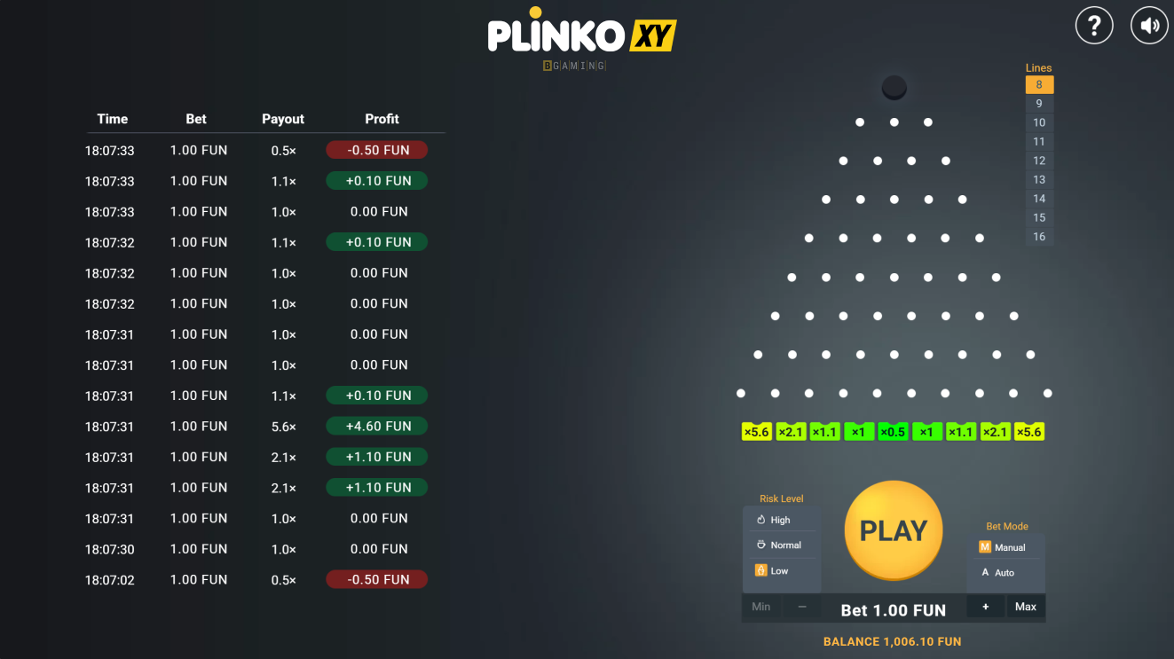 Plinko XY Game Plinko XY Παιχνίδι